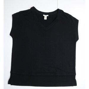 WOMEN'S SOLID BLACK V-NECK T-SHIRT - WESTBOUND - SIZE L